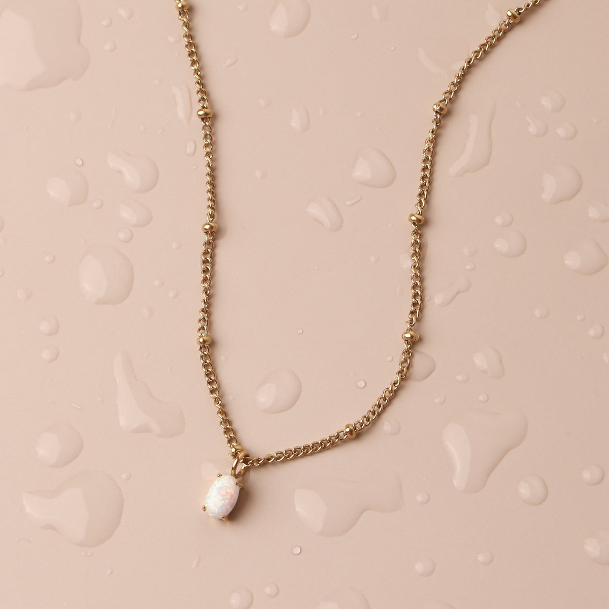 Bruce & Co Oval Simulated Opal Pendant Necklace, 45 cm