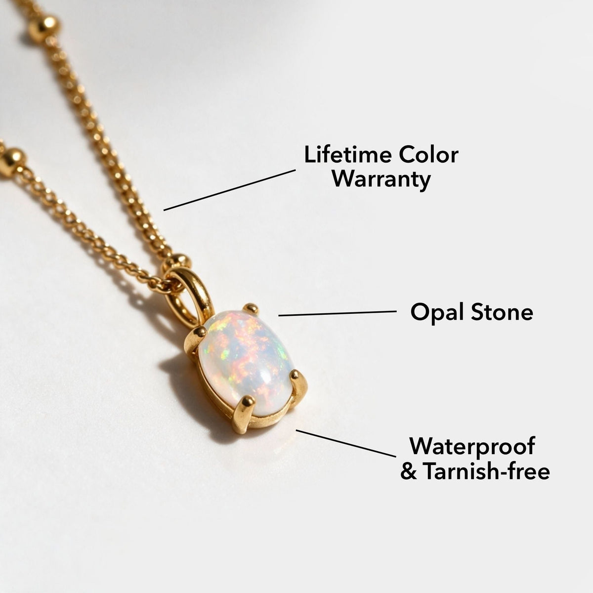 Bruce & Co Oval Simulated Opal Pendant Necklace, 45 cm