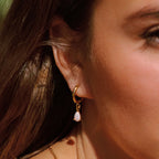 Bruce & Co Opal Teardrop Huggie Hoop Earrings, Steel