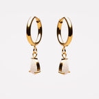 Bruce & Co Opal Teardrop Huggie Hoop Earrings, Steel