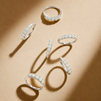 Bruce & Co Opal Row Band Ring, Stainless Steel