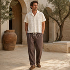 Orvento outfit styled at a pale stone resort