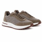 Men's Orvessa taupe mesh casual sneakers – main angle