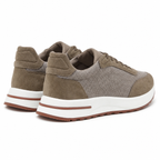 Men's Orvessa taupe mesh casual sneakers – rear angle
