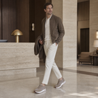 Orvessa taupe mesh casual sneakers hotel editorial