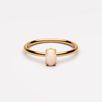 Bruce & Co Oval White Opal Solitaire Ring, Steel