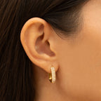 Bruce & Co Glacier – Clear Zircon Oval Huggie Earrings