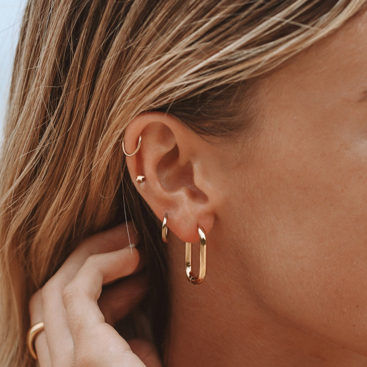 Bruce & Co Elongated Oval Hoop Earrings, 15 × 24 mm