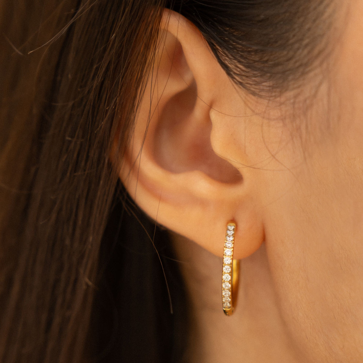 Bruce & Co Pavé Cubic Zirconia Hoop Earrings, 16 mm