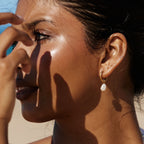 Bruce & Co Hammered Pearl Hoop Earrings, 12 mm