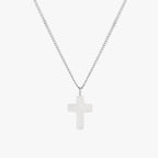 Bruce & Co Mother-of-Pearl Cross Necklace, Stainless Steel