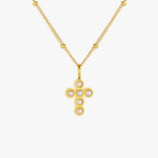 Bruce & Co Glass Pearl Cross Necklace, 15 mm