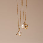 Bruce & Co Initial & Pearl Necklace
