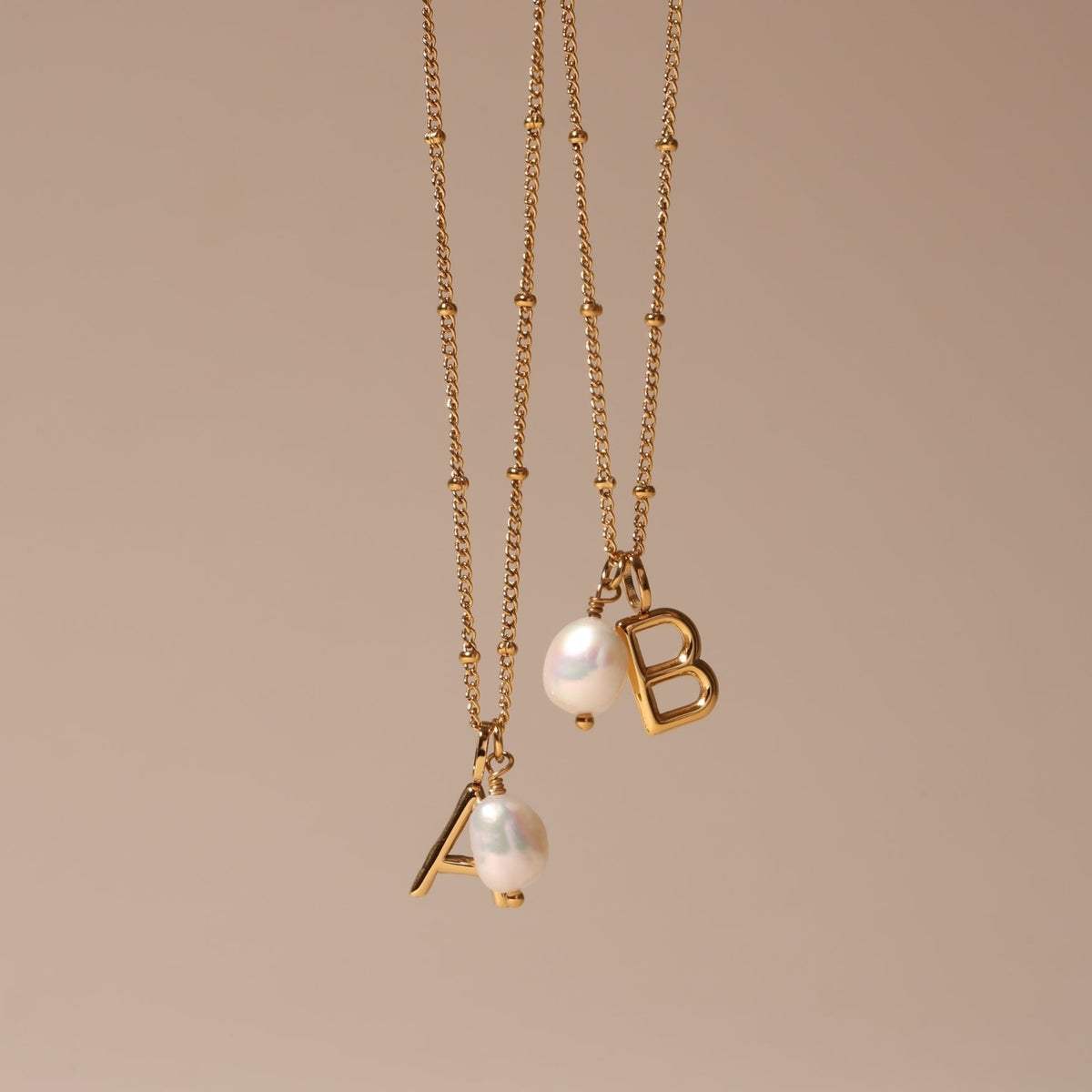 Bruce & Co Initial & Pearl Necklace