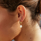 Bruce & Co Freshwater Pearl Drop Hoop Earrings, 13 mm