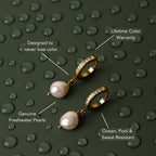 Bruce & Co Freshwater Pearl Drop Hoop Earrings, 13 mm