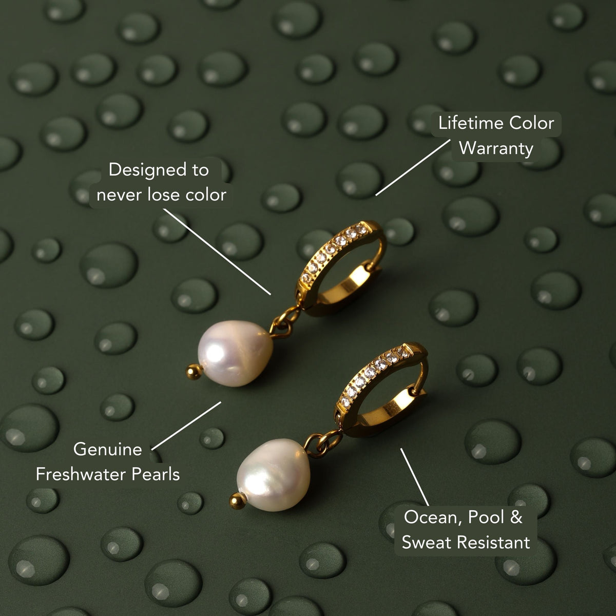 Bruce & Co Freshwater Pearl Drop Hoop Earrings, 13 mm
