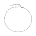 Bruce & Co Freshwater Pearl Station Anklet, 3 mm Pearls
