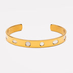 Bruce & Co Mother of Pearl Dot Cuff Bracelet, Steel
