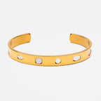 Bruce & Co Mother of Pearl Dot Cuff Bracelet, Steel