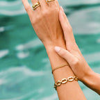 Bruce & Co Pebble – Double Layered Beaded Bracelet, Steel