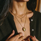 Bruce & Co Polished Pebble Pendant Necklace, Steel