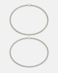 Bruce & Co Men’s Permanent Couple Bracelet Set, 2 Pieces, Silver-Plated