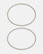 Bruce & Co Men’s Permanent Couple Bracelet Set, 2 Pieces, Silver-Plated