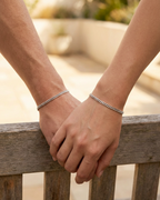 Bruce & Co Men’s Permanent Couple Bracelet Set, 2 Pieces, Silver-Plated