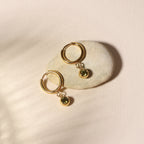 Bruce & Co Birthstone Color CZ Charm Hoop Earrings