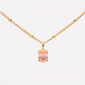 Bruce & Co Rose – Oval Pink Cubic Zirconia Necklace