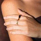 Bruce & Co Aspen – Round White Zircon Ribbed Ring