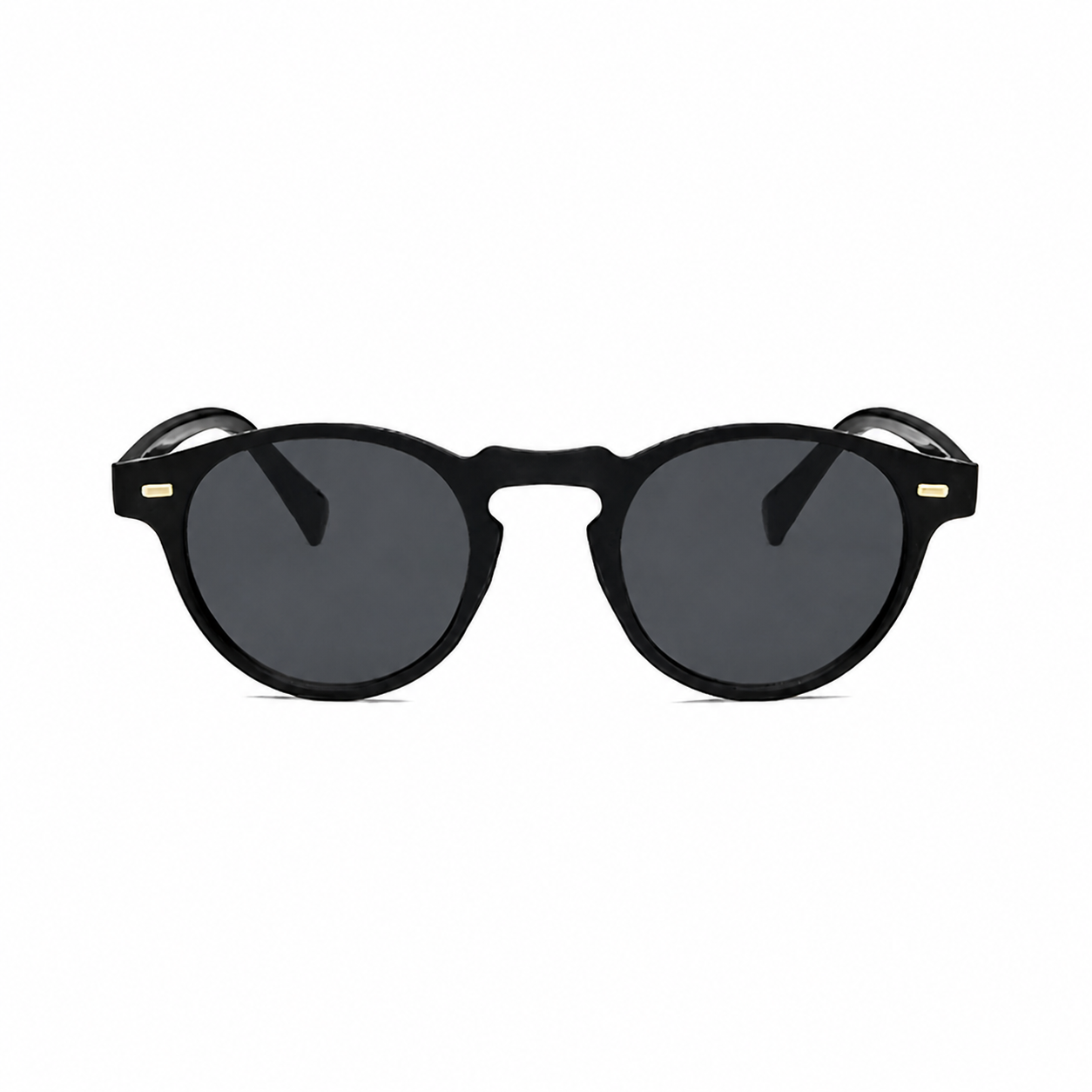 Bruce & Co PORTO black frame round sunglasses diagonal view