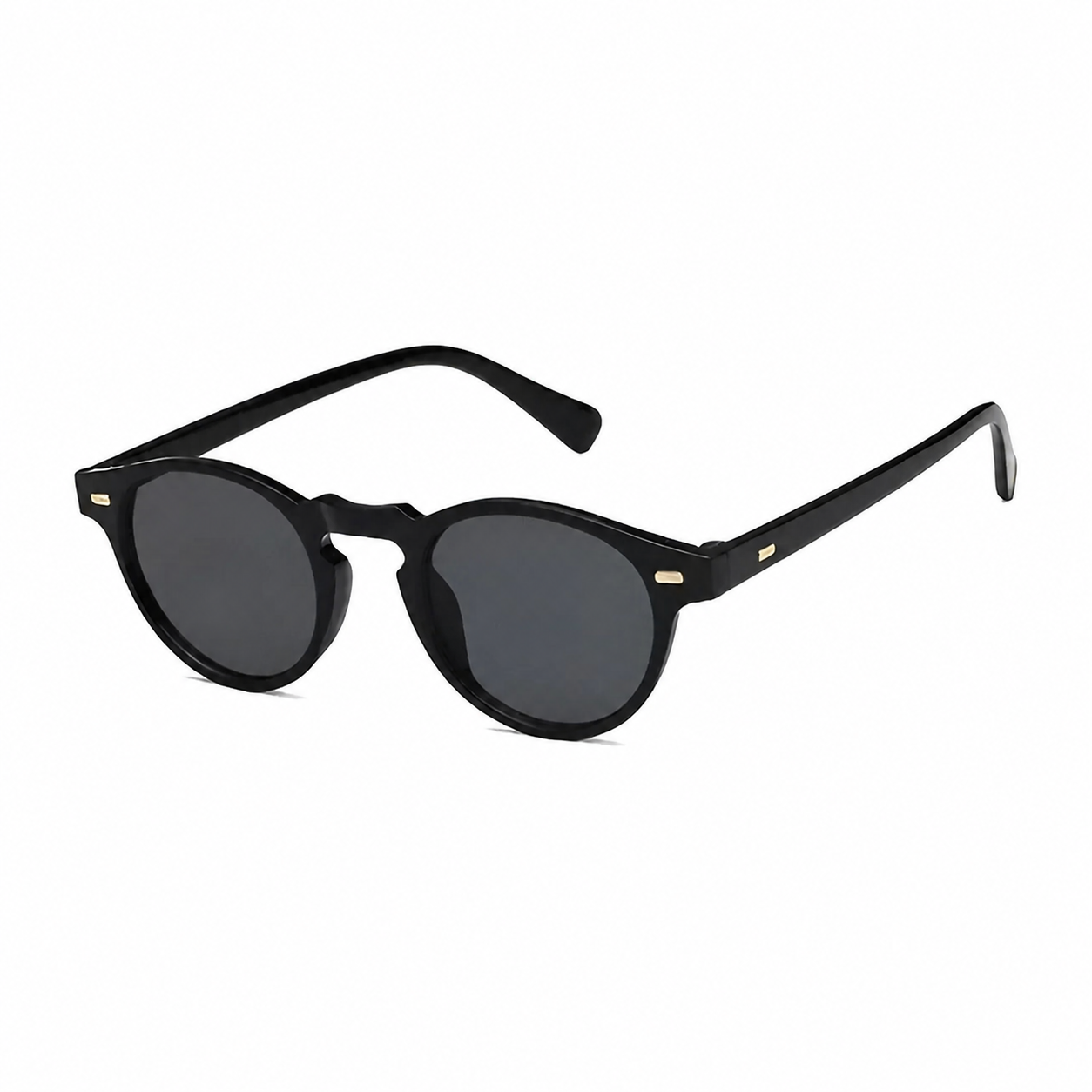 Bruce & Co PORTO black frame round sunglasses front view