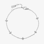 Bruce & Co Quatrefoil Zircon Station Bracelet, Steel
