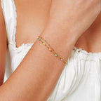 Bruce & Co Rainbow Double Chain Bracelet, 16 cm