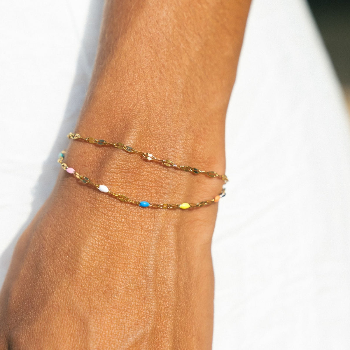 Bruce & Co Rainbow Double Chain Bracelet, 16 cm