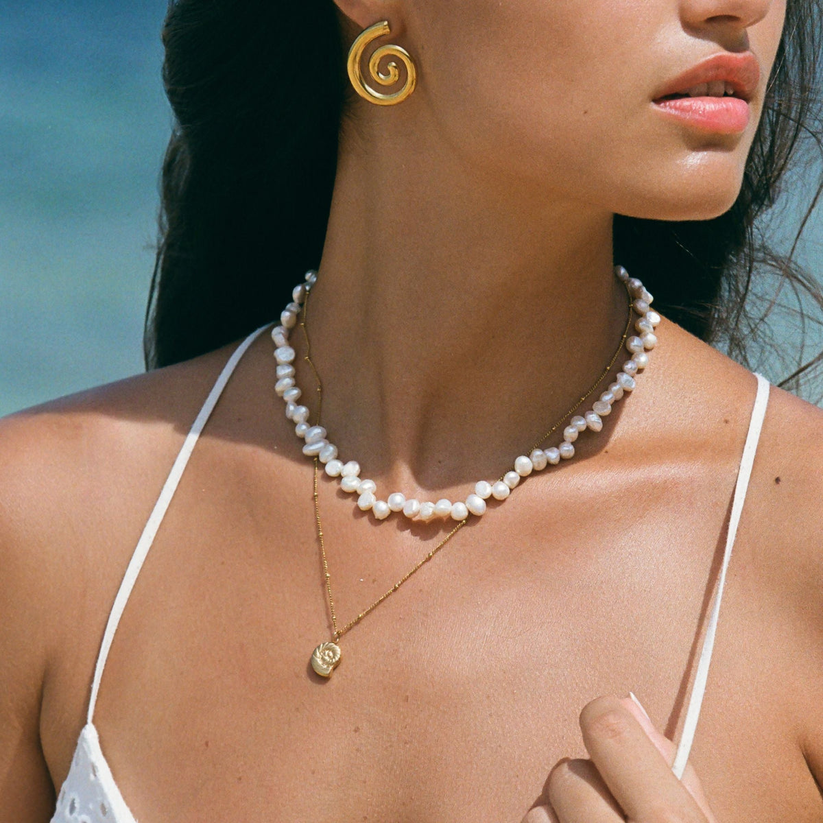 Bruce & Co Sunseeker – Irregular Freshwater Pearl Choker, 36–41 cm