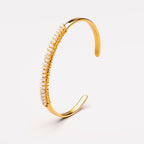 Bruce & Co Freshwater Pearl Row Cuff Bracelet, Steel