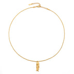 Bruce & Co Fishbone Pendant Rope Chain Necklace, Gold PVD Steel