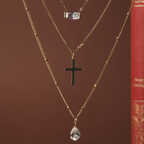 Bruce & Co Small Cross Beaded Chain Necklace, 45 cm