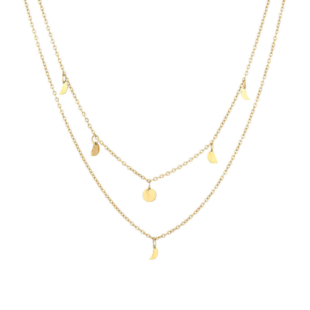 Bruce & Co Rio – Triple Layer Disc Charm Necklace