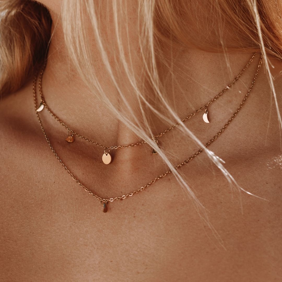Bruce & Co Rio – Triple Layer Disc Charm Necklace