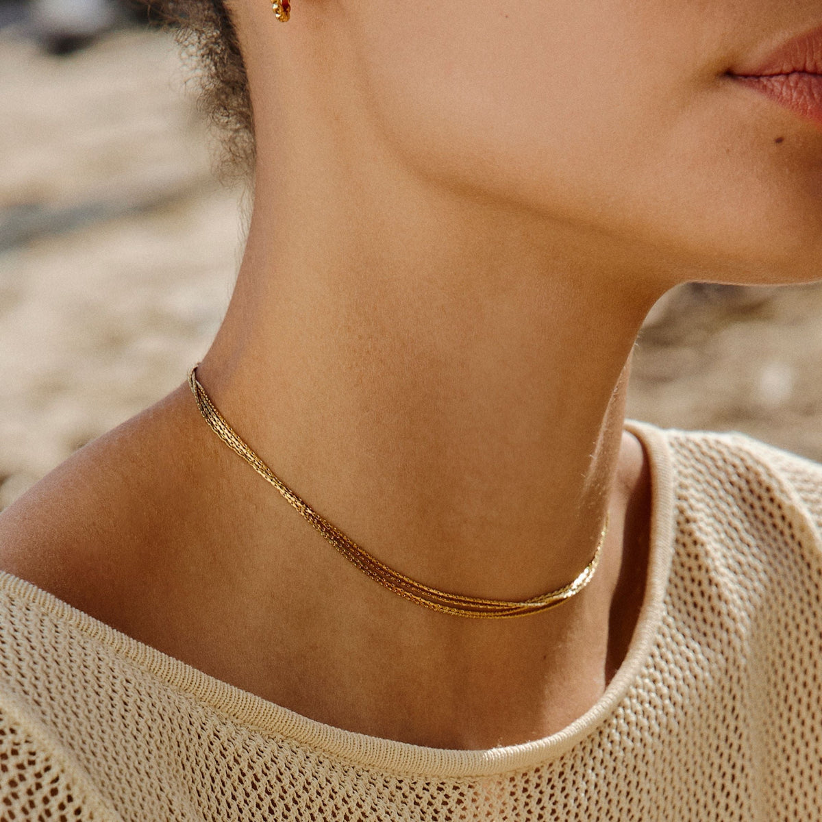 Bruce & Co Riviera – Four Layer Chain Choker, 36 cm