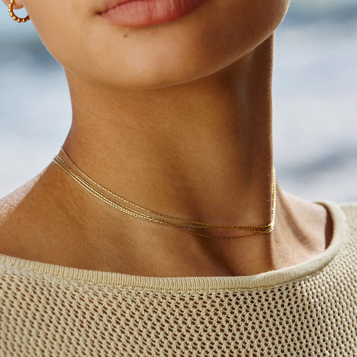 Bruce & Co Riviera – Four Layer Chain Choker, 36 cm