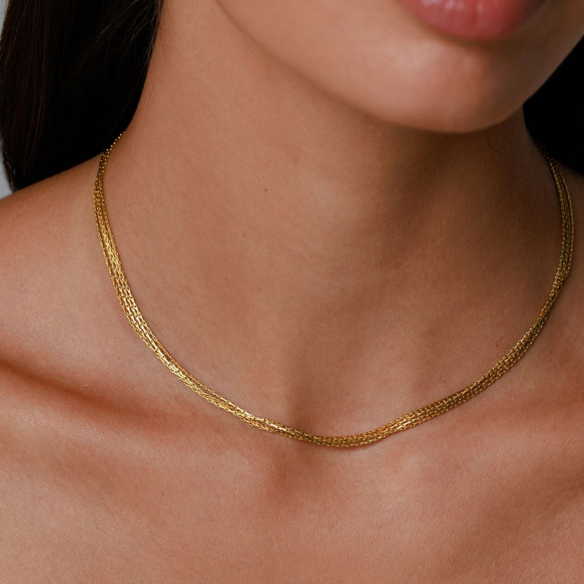Bruce & Co Riviera – Four Layer Chain Choker, 36 cm