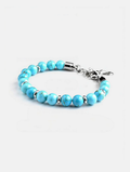 Bruce & Co Men’s Turquoise Bead Bracelet, 8 mm, Stainless Steel Clasp