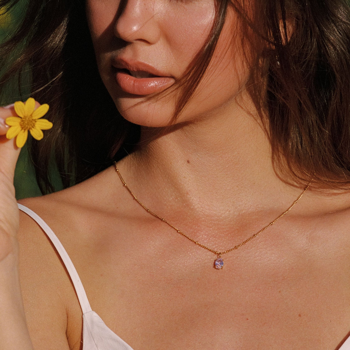Bruce & Co Rose – Oval Pink Cubic Zirconia Necklace