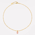Bruce & Co Rose – Oval Pink Cubic Zirconia Necklace