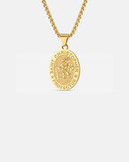 Bruce & Co Men’s Saint Christopher Medallion Rope Necklace, Gold-Plated Steel